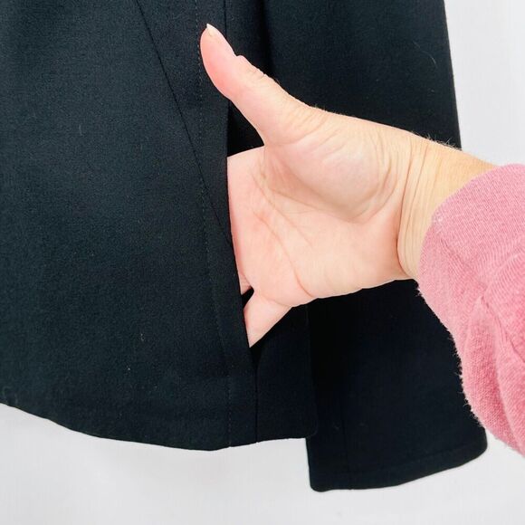 Talbots Womens Blazer Jacket Stretch Italian Wool Blend Black Size 6 Full Zip - Picture 6 of 9